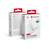 Bild von Netz-Ladegerät von Forcell mit USB-C Anschluss und USB-C Kabel in weiß