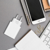 Bild von Netz-Ladegerät von Forcell mit USB-C Anschluss und USB-C Kabel in weiß