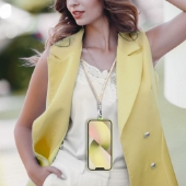 Bild von Universaler Anhänger für Ihr Smartphone mit einstellbarer Länge in Grau-Gelb