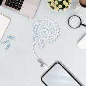 Bild von Universelle Handykette mit Steinchen in weiß